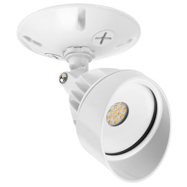 Maxxima LED Outdoor Flood Wall Light, Exterior Security Light w/Adjustable Head, 950 Lumens, 3000K Warm White, White (2 Pack)