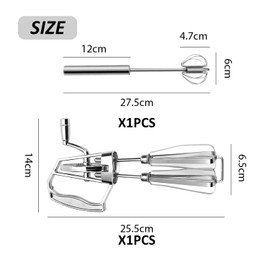 EHDWXVZM 2 Whisks, Hand Mixer, Rotary Mixer, Semi-Automatic Mixer, Kitchen Mixer