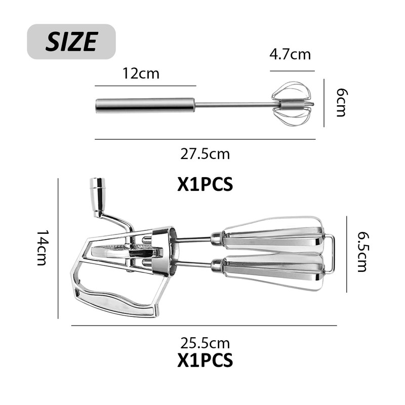 EHDWXVZM 2 Whisks, Hand Mixer, Rotary Mixer, Semi-Automatic Mixer, Kitchen