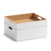 Zeller White Bamboo Storage Box, ca. 30 x 27 x