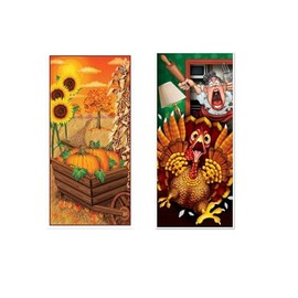 Valueballoon Party & Gifts Set Of 2 Fall & Thanksgiving Plastic Door Covers Birthday Party Decorations Supplies Sunflower Pumpkin Turkey