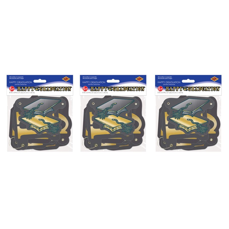 Happy Graduation Streamer Pack of 3