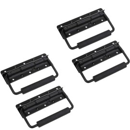 tintoke Pack of 4 Spring-Loaded Box Handles, Folding Handle, Stainless Steel Hardware Boxes, Spring-Loaded Box Handle, 100 mm Carry Handles, Metal Handles, with Spring, for Speaker Boxes, Toolbox,