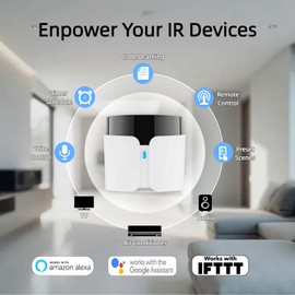 BroadLink RM5plus Smart Infrared Remote, All-in-One Universal Control Hub with Wi-Fi & IR, Voice Control via Alexa & Google Home for TV/AC, Remote Control, Timers & Scenes
