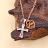 Zircobic Simple Cross Small Mustard Seed Heart Mountain Necklace |