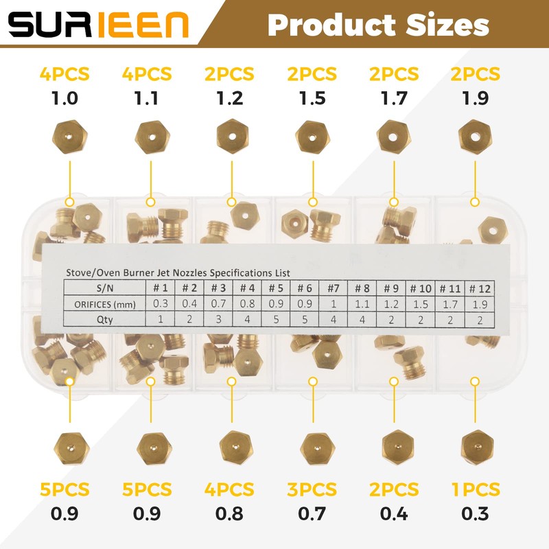 SURIEEN Range Stove Oven Orifice Conversion Kit, Natural Gas to