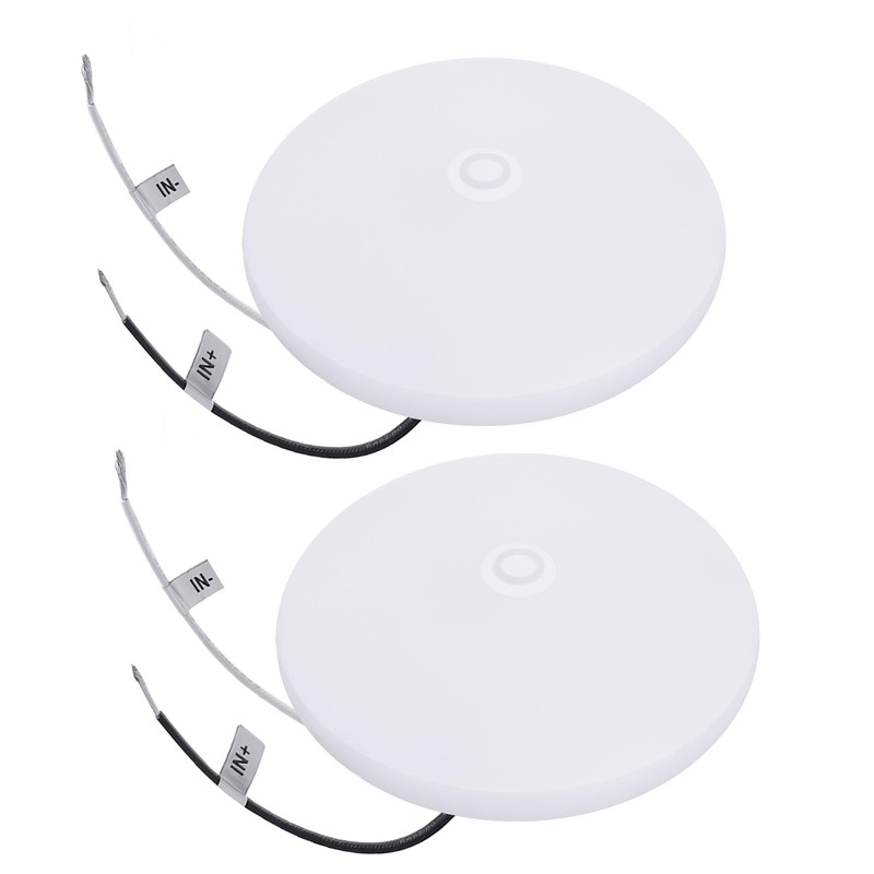 Facon 2-Pack Ultra Slim 4.5'' 12V RV Puck Lights w/Switch,