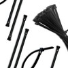 EVOGES 4.8X200mm Black Reusable Releasable Cable Ties, 100% Nylon 66,