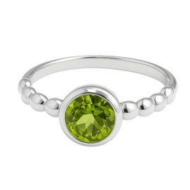 Peridot Edelstein Bubble Sterling Silber ring Natürlicher Edelstein - Geburtstagsgeschenk - Weihnachtsgeschenk - Handgefertigte Geschenkideen für Frauen (Größe: US Size 6 / Diameter 16.5)