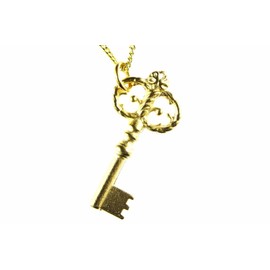 Key Necklace Miniblings 80cm Key Castle Gold- Plated