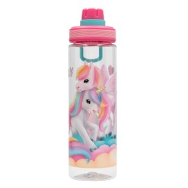 Depesche 13524 Ylvi Colour Cloud XL Drinking Bottle in Unicorn Design, Sports Bottle with Handle and 700 ml Capacity