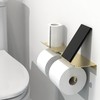 AquaChase Toilet Tissue Paper Holder with Shelf for Mega Rolls,