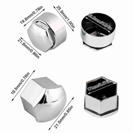 Wheel Nut Screw Cover,Car Wheel Nut Lug Hub Screw, 20pcs/Set 17mm Nut Car Wheel Auto Hub Screw Protection Anti‑Theft Cover Bolt Rims Exterior Protection (Silver)