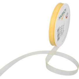 HALBACH Organza Ribbon Pastel 10 mm Ribbon 1 cm Selvedge 10 m All Year Round Made of 60% Polyamide and 40% Polyester Yellow