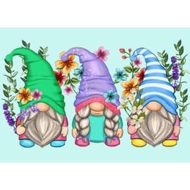 FOXKISS Gnome Diamond Art Painting Kits for Adults, Full Drill Diamond Dots Paintings for Beginners, Round 5D Paint with Diamonds Pictures Gem Art Painting Kits DIY Crafts Kits 12x16inch