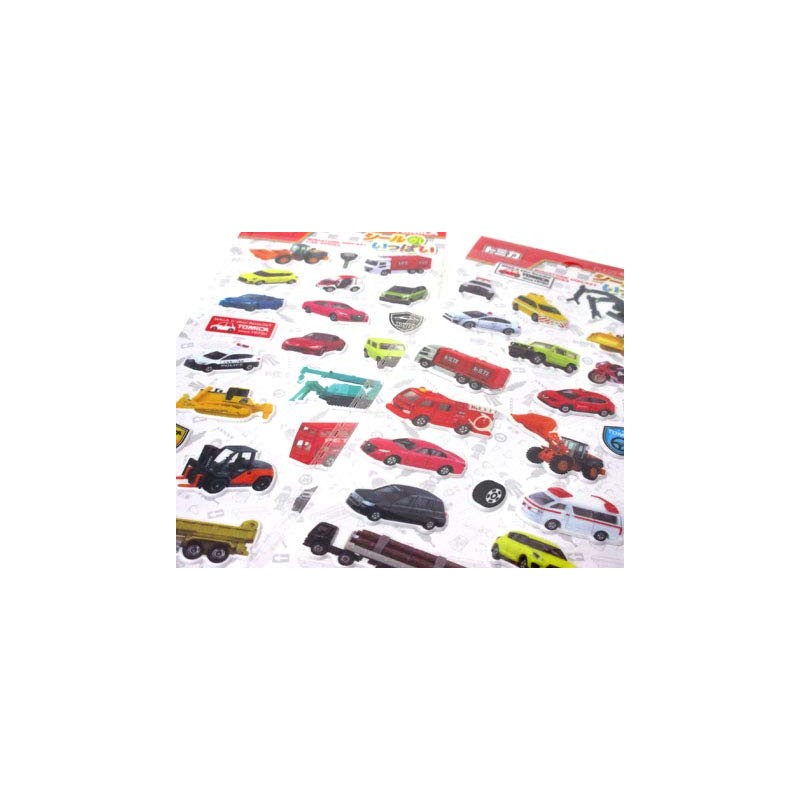 Tomica Stickers Full of Stickers 3 Patterns 1 Set