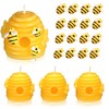 24 Pcs Beeswax Beehive Candle Set Includes 4 Pcs Honeycomb