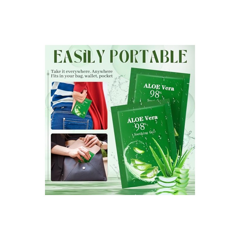 Siifert Travel Size Aloe Vera Gel - 60 Pcs Organic