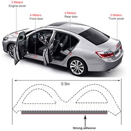 52.4Ft Car Door Seal Strip B Shape Automotive Weather Stripping Rubber Seals Soundproofing Weatherstrip for Car Window and Door, Trunk Edge, Engine Cover (2 Rolls of 26.2Ft)