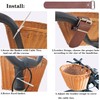 Bicycle Basket, Front Handlebar Bike Basket, Rattan Storage Basket Waterproof,
