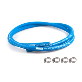 CNRAQR 3/8” Fuel Line Hose 5FT High Pressure Fuel Hose 400PSI 2.8Mpa NBR Rubber and CR Neoprene EN854-1TE for Automotive Fuel Systems Engines (Attached Hose Clamp)