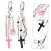 BESPORTBLE 2pcs Heart Cross Metal Keyring Cute Phone Chain Keychain