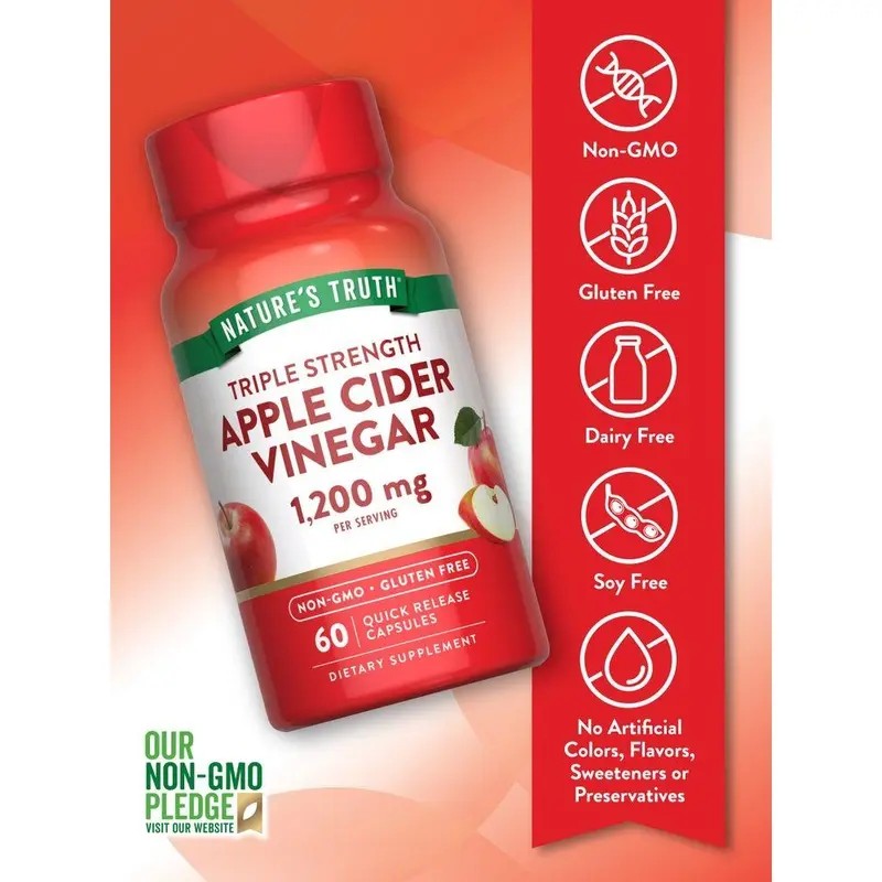 Apple Cider Vinegar Capsules 1200 mg – Daily Wellness Supplement