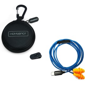 HomeSpot KR10C Work Earbuds, 27dB NRR, USB Type C Wired Headphones with in-line Control and Mic, Noise Reduction for Work Construction, Lawn Mowing