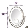 JERDON Two-Sided Wall-Mounted Makeup Mirror with Lights - Lighted Makeup