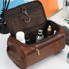 AGDHERSNVX Toiletry Bag for Men Women with Hanging Hook,PU Leather