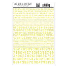 Woodland Scenics Gothic 45-Degree USA Numbers, Yellow