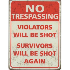 Original Metal Sign Co No Trespassing Metal Sign Small (200mm x 150mm) 80025