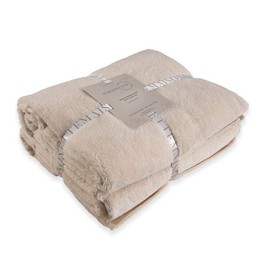 Maisonette Elegance 100% Organic Cotton Turkish Bath Towels, Soft & Absorbent, Ideal Quick Dry Large Bathroom Towel Set for Shower (30" x 58", 2 Pack) - Light Beige (Natural)