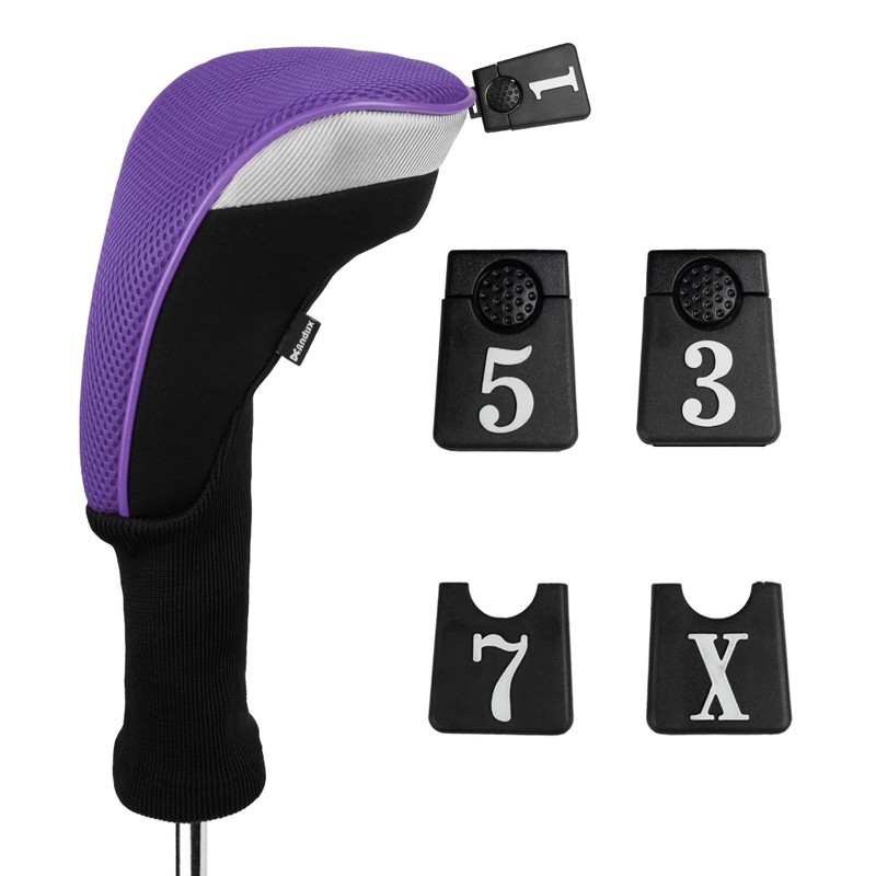 Andux 4pcs/Set Golf 460cc Driver Wood Club Head Covers Long