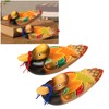 1 Pair Wooden Mandarin Duck Ornament Water Based Paint Romantic