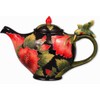 Blue Sky Ceramics Black Hibiscus Teapot, Multi (829010), Medium