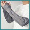 Men's Summer Loose Fit Ice Silk Sunscreen Arm Sleeves - Plus Size & Free/M Sleeve White 15ea