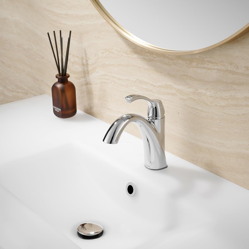 TimeArrow Chrome Bathroom Faucet, Single Handle Bathroom Sink Faucet for
