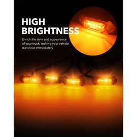 OXILAM LED Grille Lights 4 PCS with Fuse Adaptor for Tacoma TRD PRO 2016-2023 OEM Front Grille, Amber Shell with Amber Light, (Amber Yellow)