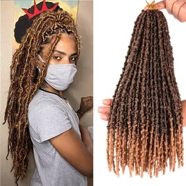 24 Inch Butterfly Locs Crochet Hair 8 Packs Pre Looped Distressed Faux Locs Soft Messy Butterfly Locs Crochet Hair Hair Extensions For Women (T1B/27, 24"Butterfly lcos (8 packs))