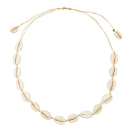 CHEERYMAGIC Shell Necklace, Shell Necklace Choker for Travel Adjustable Summer Beach Shell Clavicle Necklace Hawaii Necklace Jewellery for Women Girls A7BKXL (A)