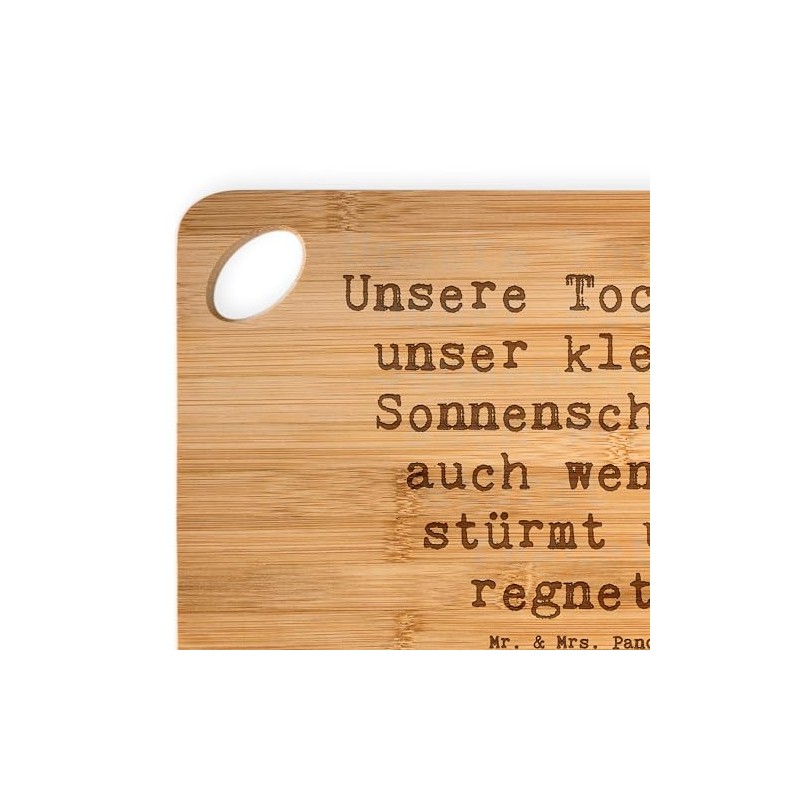 Mr. & Mrs. Panda Bamboo Chopping Board Saying Daughter Sunshine