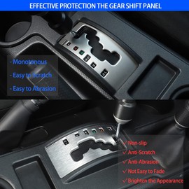 Fit for Toyota FJ Cruiser 2007-2021 Gear Shift Panel Trim Cover, Gear Shifter Console Anti-Scratch Frame Cover, Interior Protection Decoration Accessories (Silver)