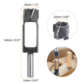 HARFINGTON Wood Tenon Dowel Plug Cutter 22mm Metric Tenon Dowel Cutting Tools Drill Bit High Speed Steel Wood Plug Dowel Cutter with Round Shank for Woodworking Furniture Making