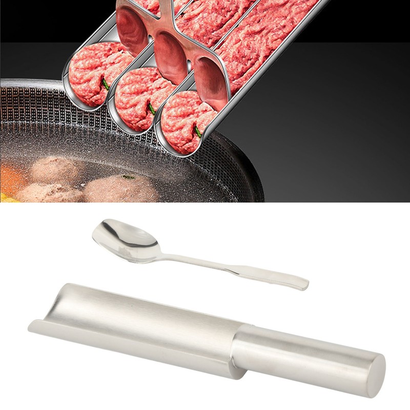 Meatball Maker with Cutting Spoon Stainless Steel Meat Baller Spoon
