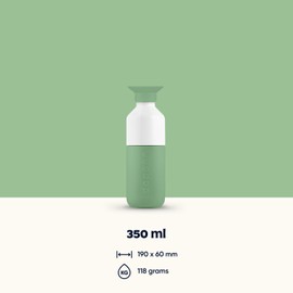 Dopper Steel 350 ml Fresh Green Stainless Steel Drinking Bottle, BPA-Free Water Bottle, 18/8 Stainless Steel, Leak-Proof, Sports Bottle for Sports, Outdoor and Office