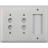 Classic Accents Rounded White Switch Plates - (3 Gang Combo
