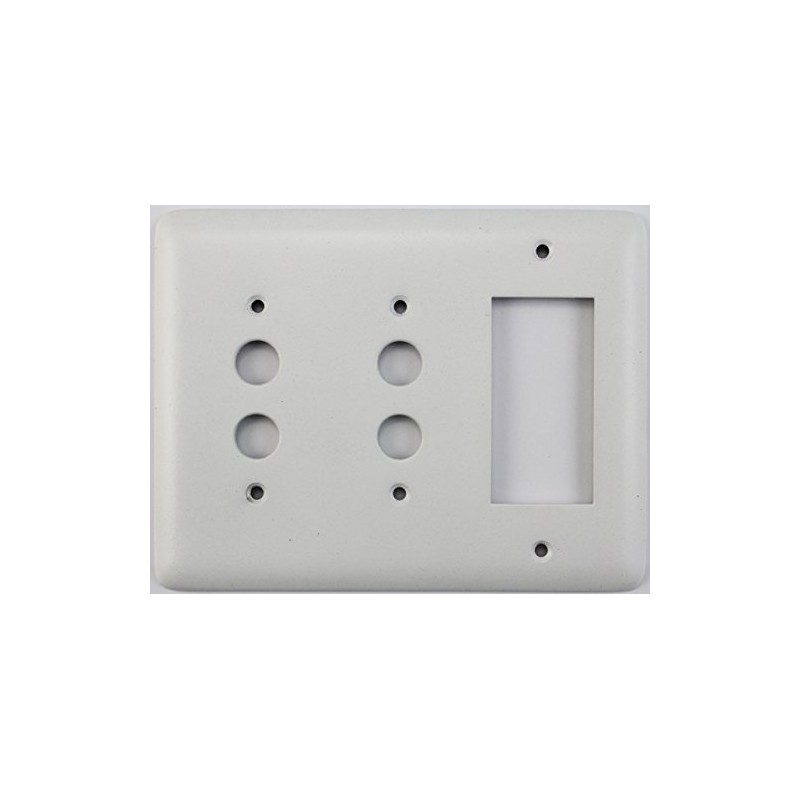 Classic Accents Rounded White Switch Plates - (3 Gang Combo