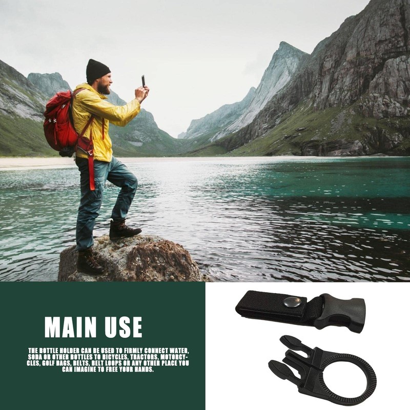 Outdoor Bottle Carrying Clip,Portable Bottle Holder Nylon Webbing Strap Clip