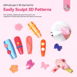 SAVILAND SSPro X 3D Nail Gel Set: 12 Colors Non-Sticky Soak Off 3D Sculpting Gel for Nail Art Painting Drawing Hand Carving Molding with Sculpture Pen for 3D Nail Art Design Home Salon Manicure DIY